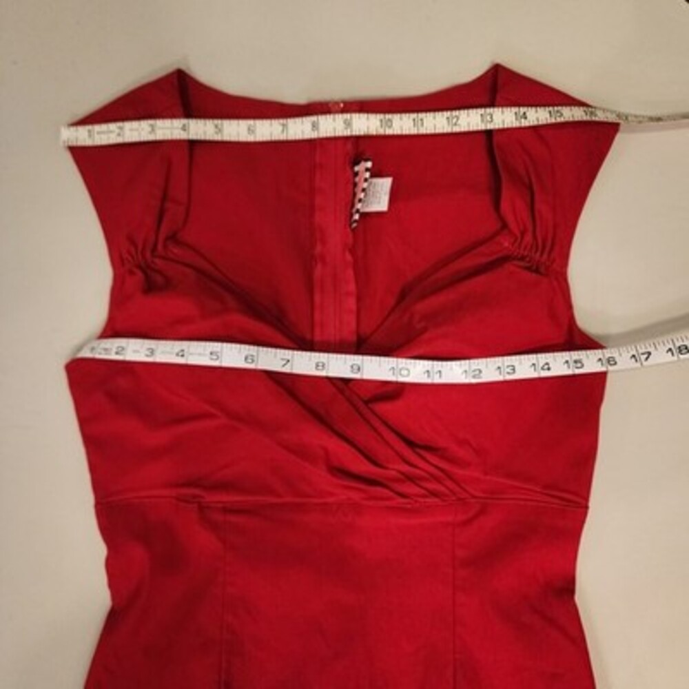 Pinup Couture Erin Wiggle Dress Red Retro 1950s Rockabilly Bombshell Large - Picture 6 of 6